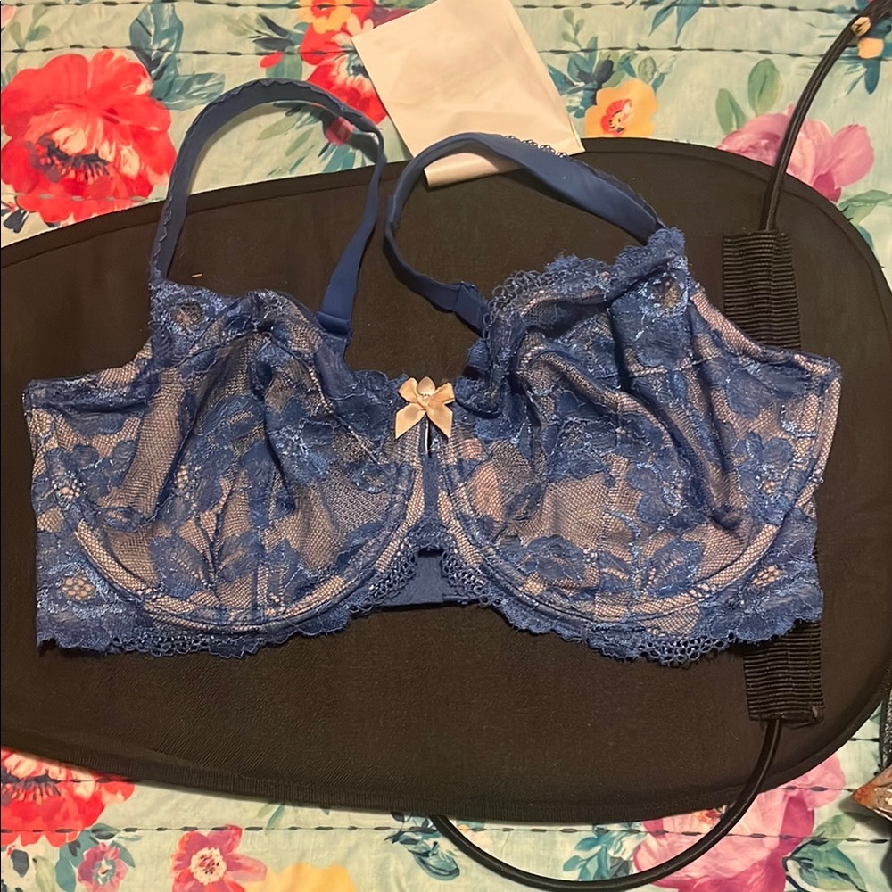 Victoria’s Secret Demi lace bra- new with tags- beautiful blue lace.